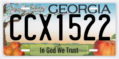 GA license plate CCX1522