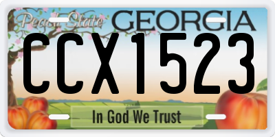 GA license plate CCX1523
