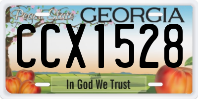 GA license plate CCX1528
