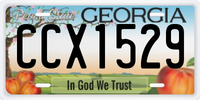 GA license plate CCX1529