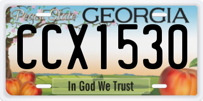 GA license plate CCX1530