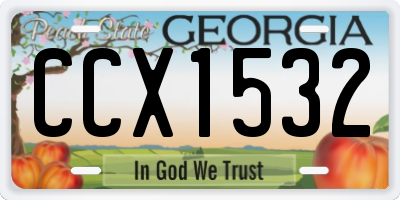 GA license plate CCX1532