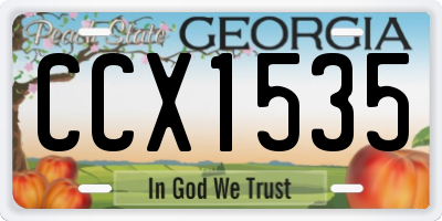 GA license plate CCX1535