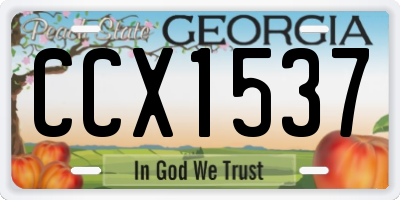 GA license plate CCX1537