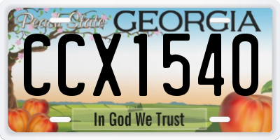 GA license plate CCX1540