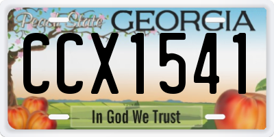 GA license plate CCX1541
