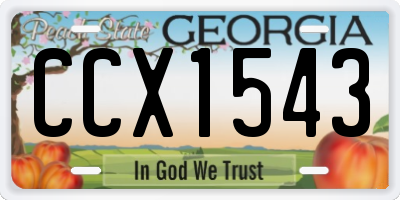 GA license plate CCX1543
