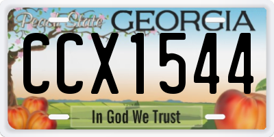 GA license plate CCX1544