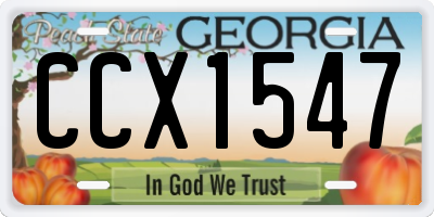 GA license plate CCX1547