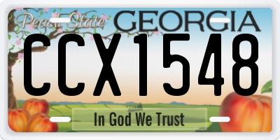 GA license plate CCX1548