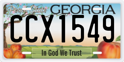 GA license plate CCX1549