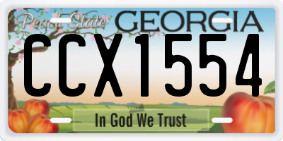 GA license plate CCX1554