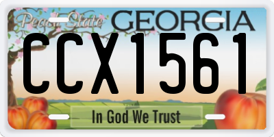 GA license plate CCX1561