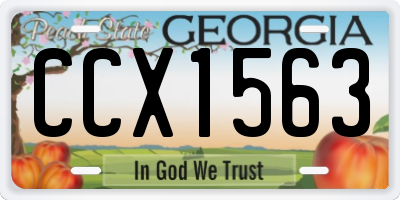 GA license plate CCX1563