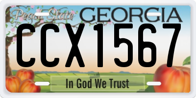 GA license plate CCX1567