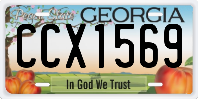 GA license plate CCX1569