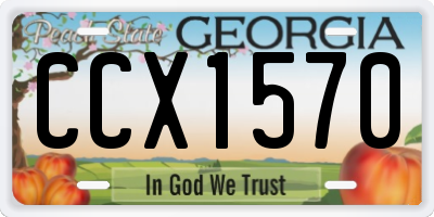 GA license plate CCX1570
