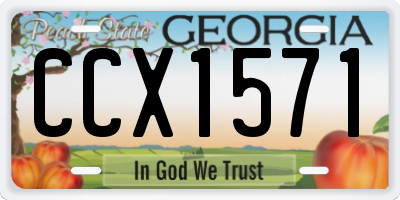 GA license plate CCX1571
