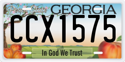 GA license plate CCX1575