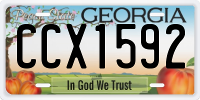 GA license plate CCX1592