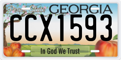 GA license plate CCX1593