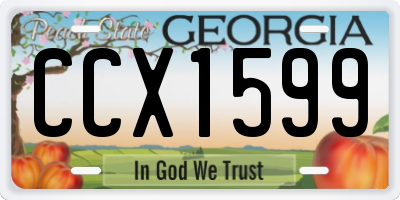 GA license plate CCX1599