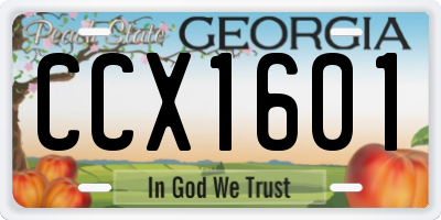 GA license plate CCX1601