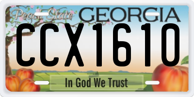 GA license plate CCX1610