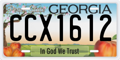 GA license plate CCX1612