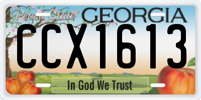 GA license plate CCX1613