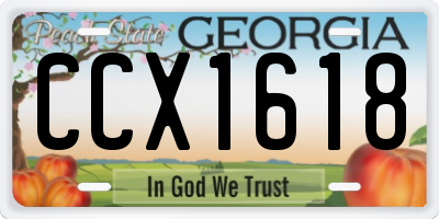 GA license plate CCX1618