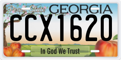 GA license plate CCX1620