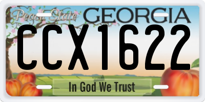 GA license plate CCX1622