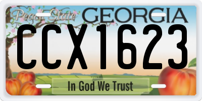 GA license plate CCX1623