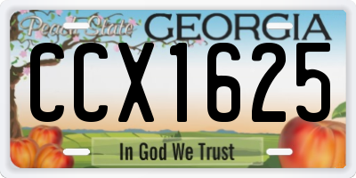 GA license plate CCX1625