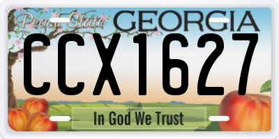 GA license plate CCX1627