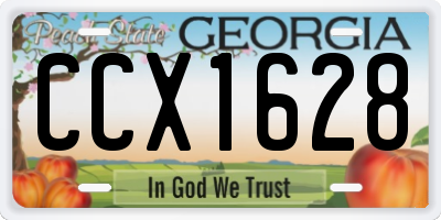 GA license plate CCX1628
