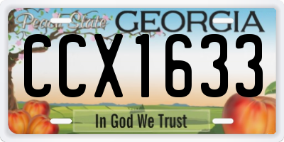 GA license plate CCX1633
