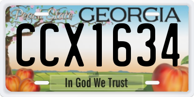 GA license plate CCX1634