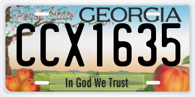 GA license plate CCX1635