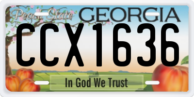 GA license plate CCX1636