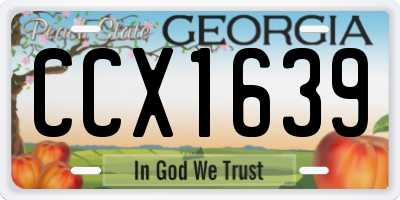 GA license plate CCX1639