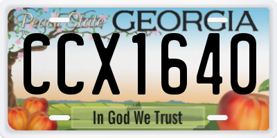 GA license plate CCX1640