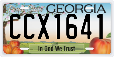 GA license plate CCX1641