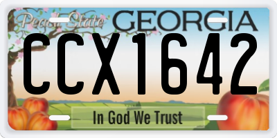 GA license plate CCX1642