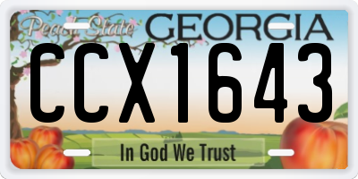 GA license plate CCX1643