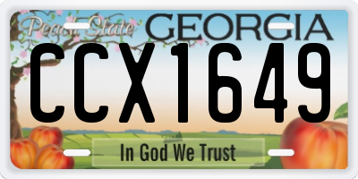 GA license plate CCX1649