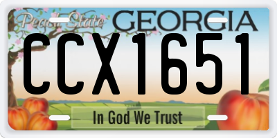 GA license plate CCX1651