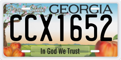 GA license plate CCX1652