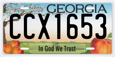 GA license plate CCX1653